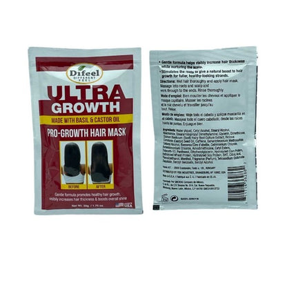Difeel Ultra Growth  Hair Mask With Basil And Castor Oil Sachet