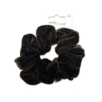 Velvet Finish Polyester Brown Scrunchie  7687