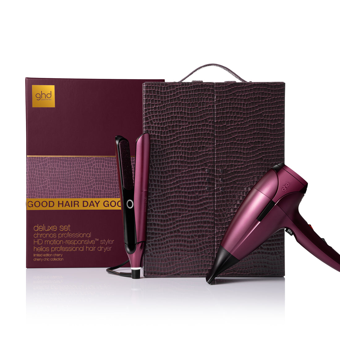 GHD Deluxe Set Chronos Professional HD Motion Responsive Helios Hair Dryer
