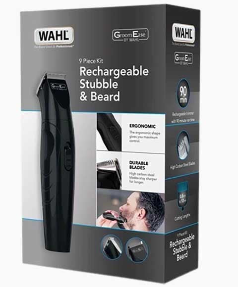 Groom Ease Rechargeable Stubble And Beard 9 Piece Kit