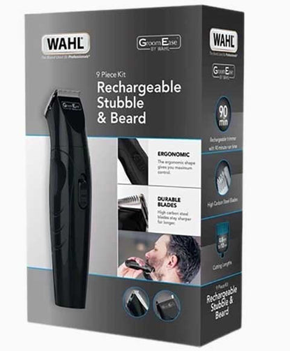 Groom Ease Rechargeable Stubble And Beard 9 Piece Kit