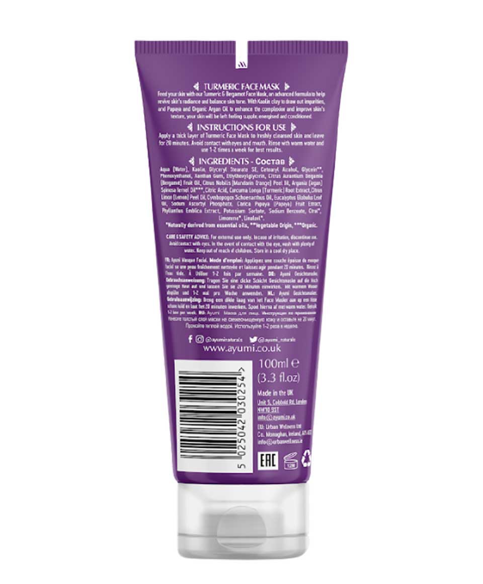 Ayumi Naturals Turmeric And Bergamot Face Mask