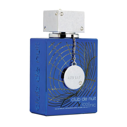 ARMAF Club De Nuit Iconic Eau De Parfum bottle for him, blue fragrance packaging