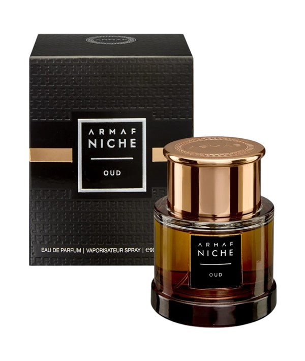 ARMAF Niche Oud Eau De Parfum for Men fragrance bottle, featuring a sophisticated oud scent design