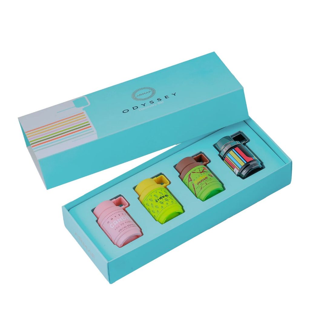 ARMAF Odyssey Eau De Parfum Discovery Set, fragrance gift set with multiple perfume bottles