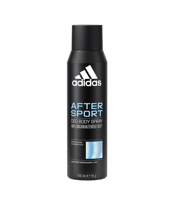 Adidas After Sport Deo Body Spray 150ml bottle, fresh and invigorating body care product for men.