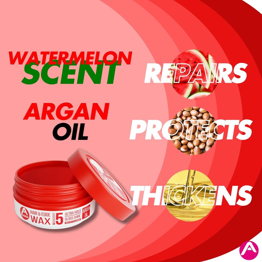 Allored Beauty Hair and Edge Wax with Argan Oil, ultra hold styling product in a sleek jar, designed for smooth edges and hair styling.