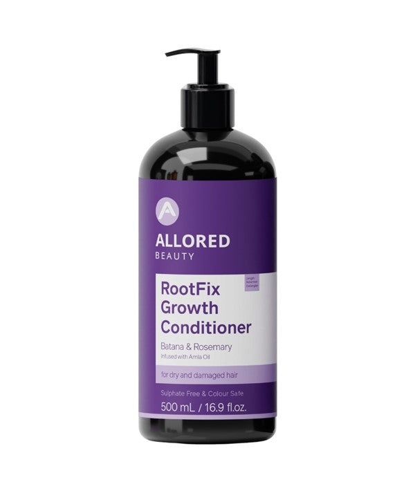 Allored Beauty Root Fix Growth Conditioner with Batana and Rosemary, showing a bottle of hair treatment for nourishing scalp and promoting growth
