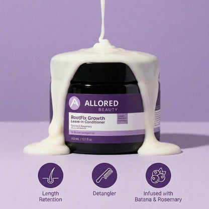 Allored Beauty Root Fix Growth Leave-In Conditioner with Batana and Rosemary for healthy hair nourishment.