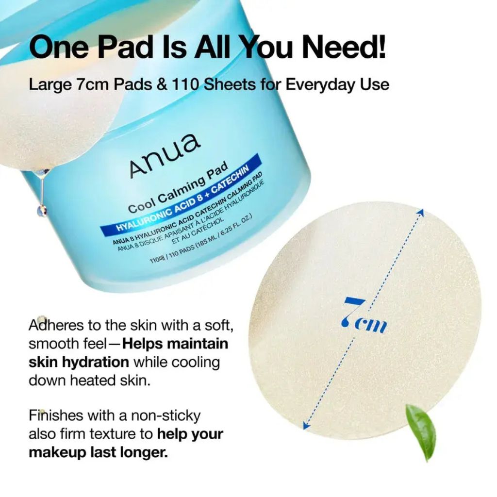 Anua Hyaluronic Acid 8 Plus Catechin Cool Calming Pad