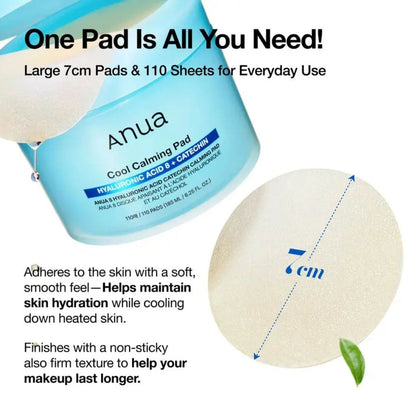 Anua Hyaluronic Acid 8 Plus Catechin Cool Calming Pad