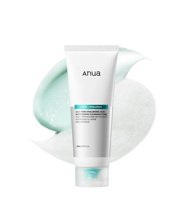 Anua PDRN Hyaluronic Acid moisturizing K-beauty cleanser in a 150ml tube, showing the product bottle and packaging.
