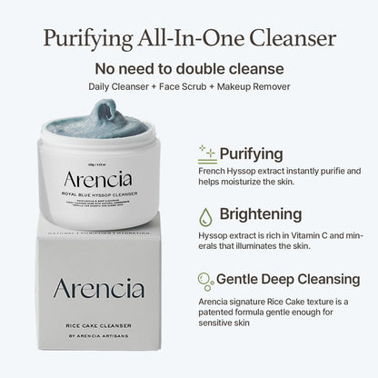 Arencia Fresh Blue Hyssop Rice Mochi Cleanser