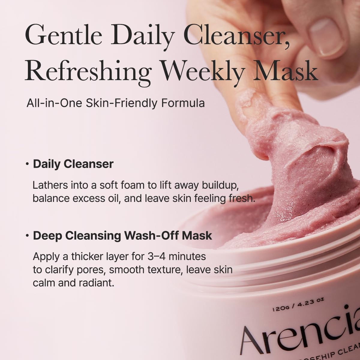 Arencia Fresh Rosehip Rice Mochi Cleanser