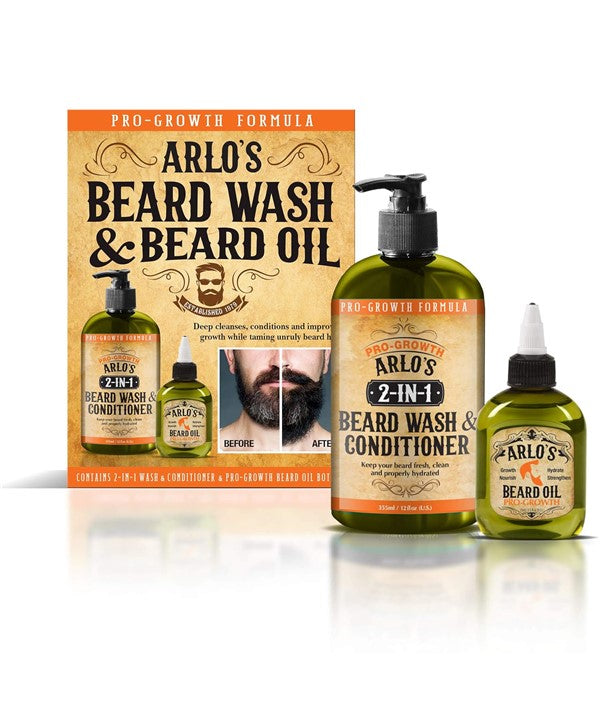 Arlos  2 In 1 Beard Wash Conditioner And Beard Oil Kit