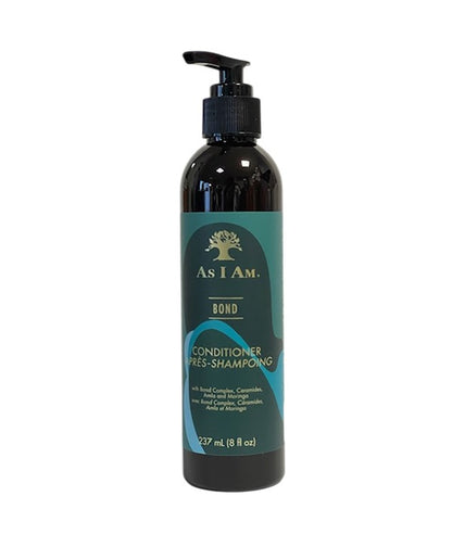 Bottle of As I Am Bond Hair Conditioner with label visible, showcasing nourishing conditioner for healthy hair care.