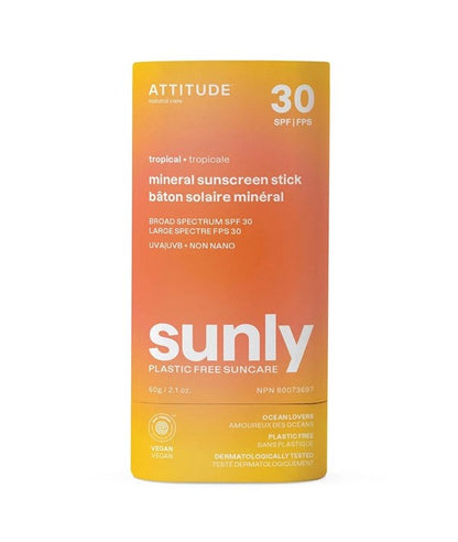Attitude Sunly Tropical Mineral Sunscreen Stick SPF30