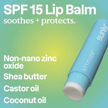 Attitude Sunly Unscented Medium Protection Lip Balm SPF15