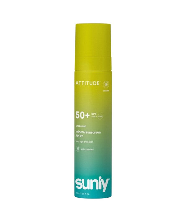 Attitude Sunly Unscented Mineral Sunscreen Spray SPF50 Plus