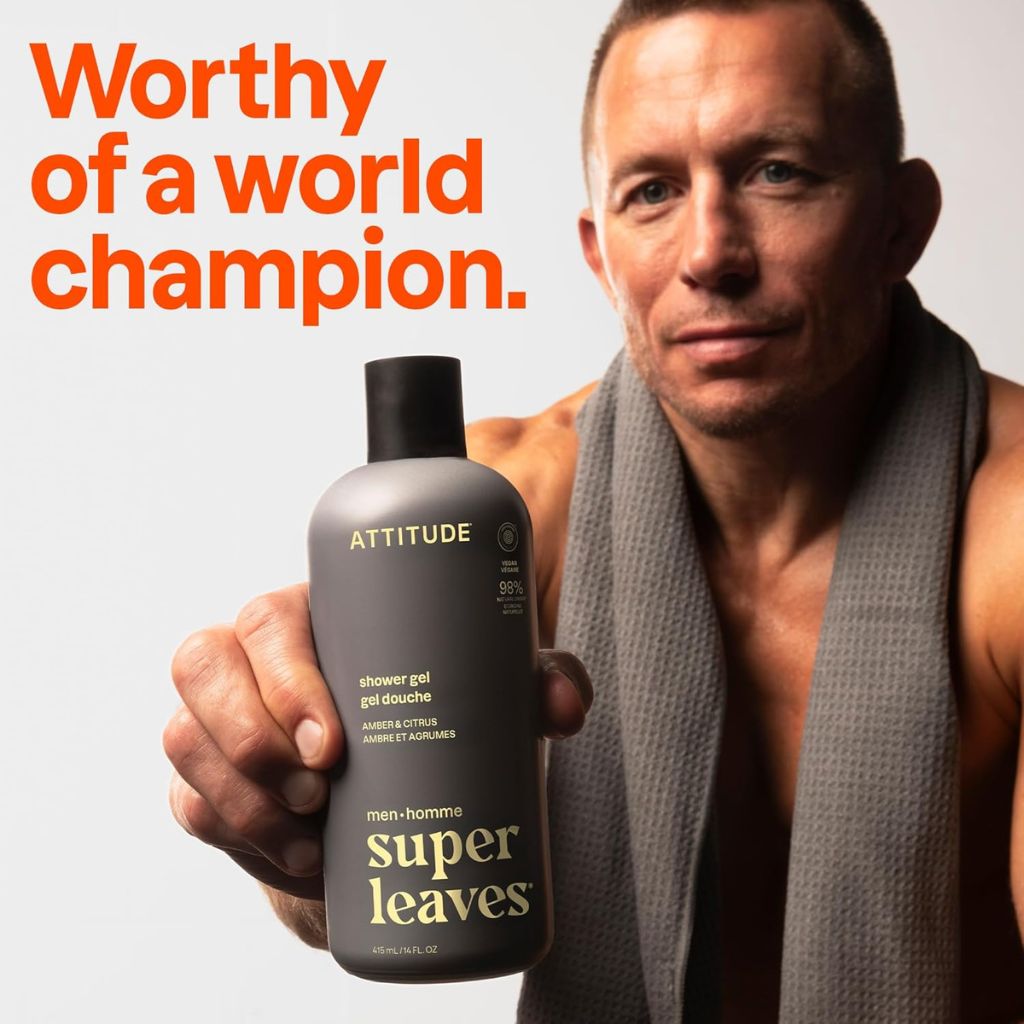 Attitude Super Leaves Men Amber And Citrus Shower Gel