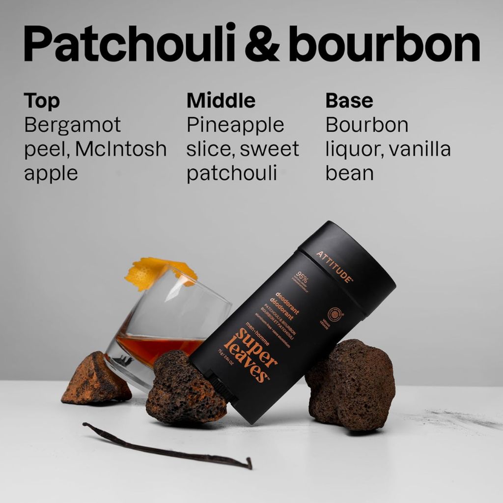 Attitude Super Leaves Men Patchouli And Bourbon Deodorant Stick