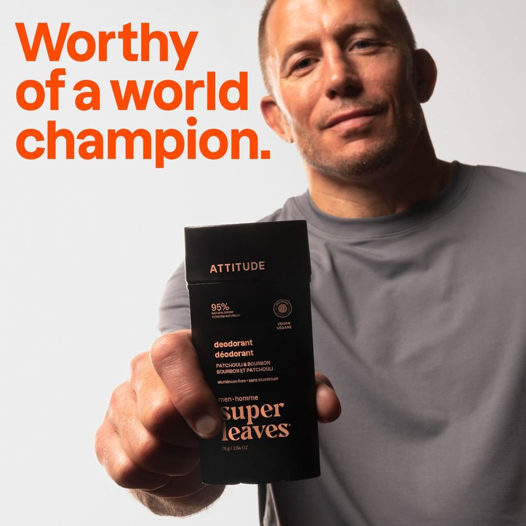 Attitude Super Leaves Men Patchouli And Bourbon Deodorant Stick