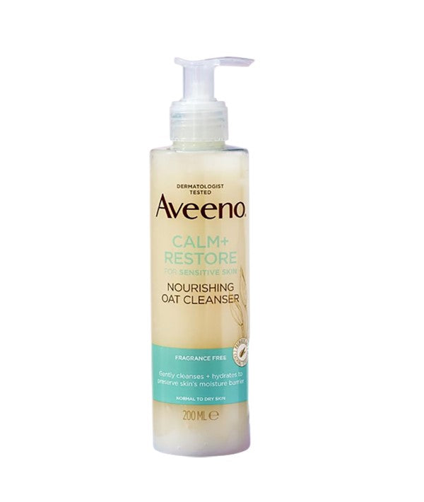 Johnson And Johnson Aveeno Calm Plus Restore Nourishing Oat Cleanser For Sensitive Skin