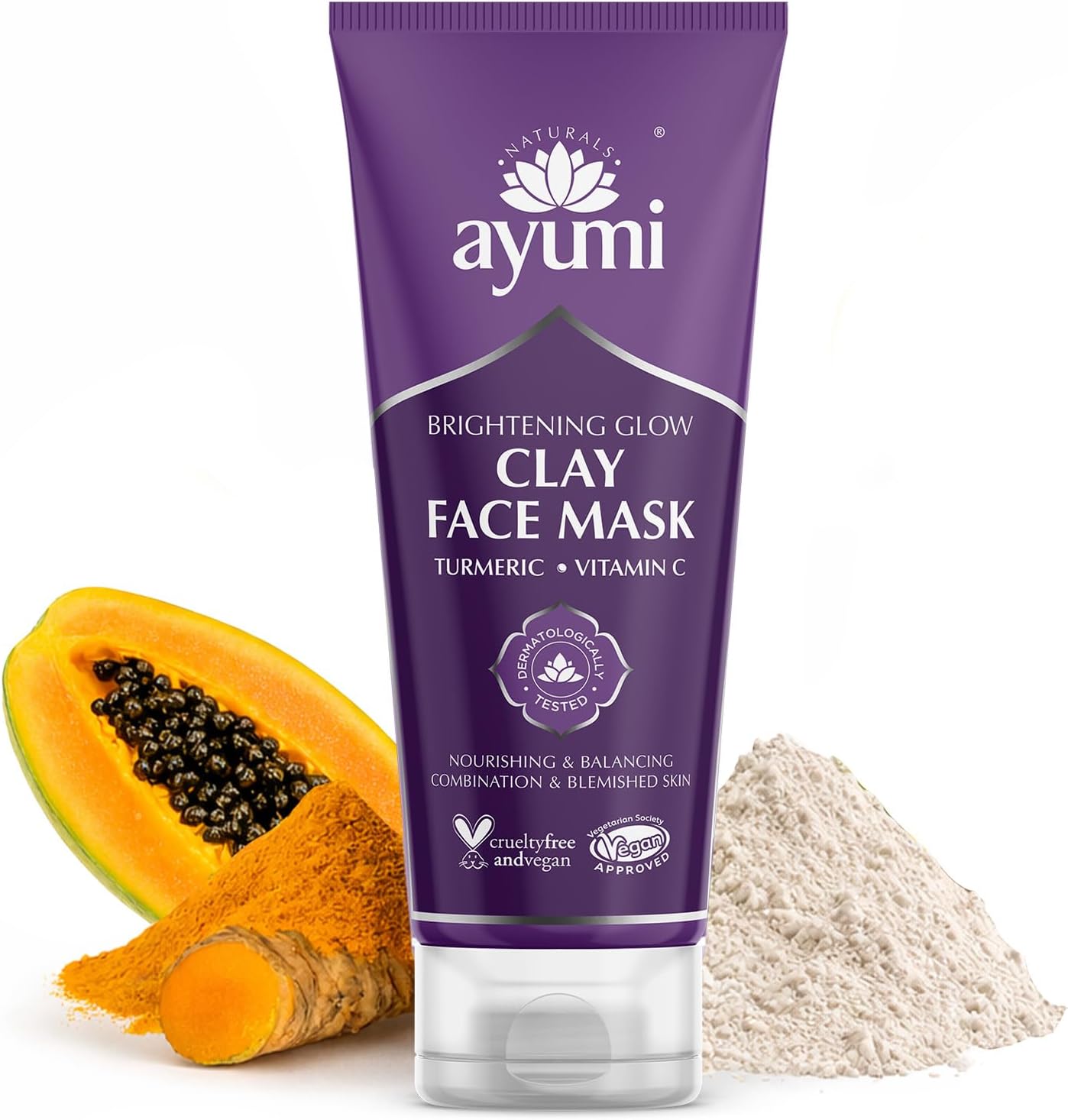 Ayumi Naturals Turmeric And Vitamin C Glow Clay Face Mask