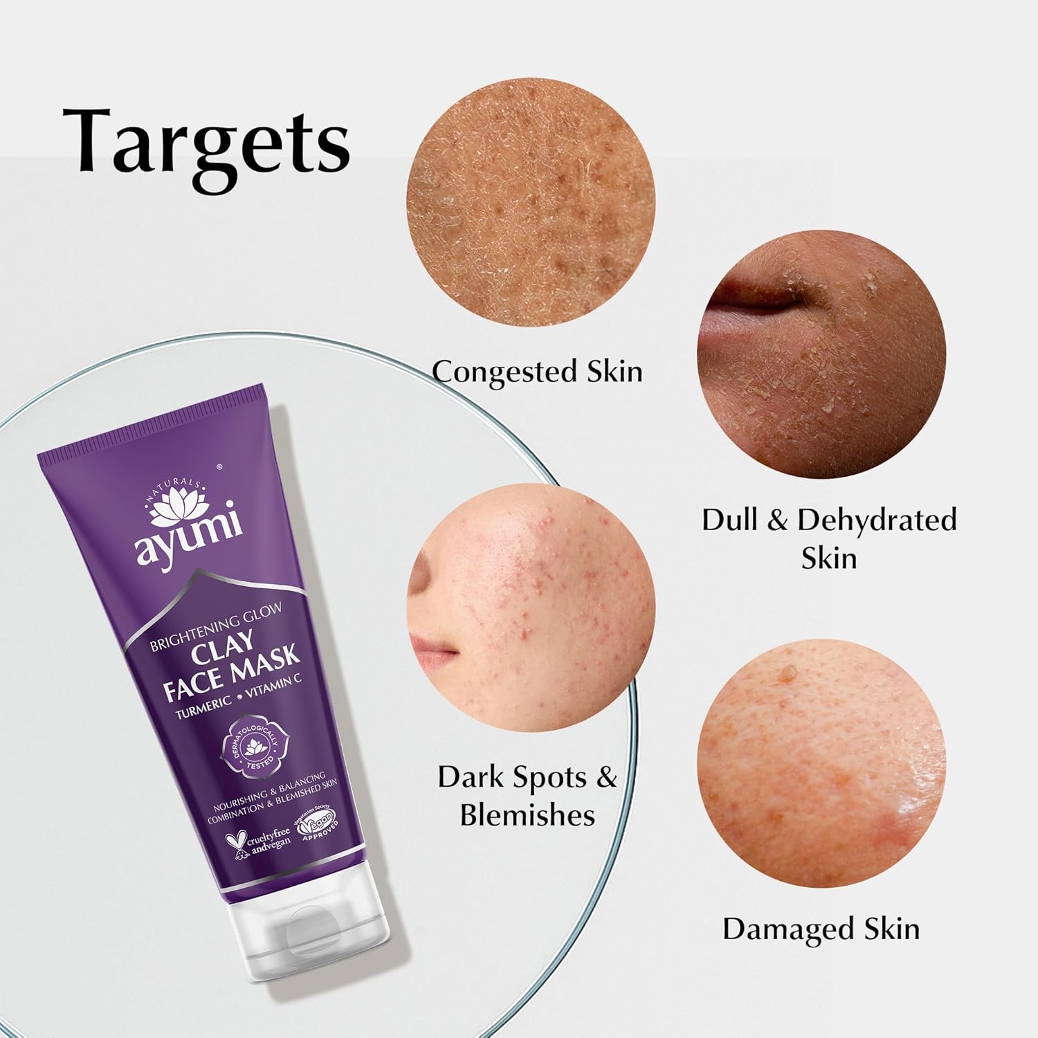 Ayumi Naturals Turmeric And Vitamin C Glow Clay Face Mask