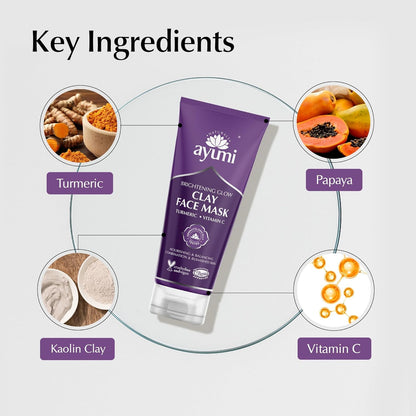 Ayumi Naturals Turmeric And Vitamin C Glow Clay Face Mask