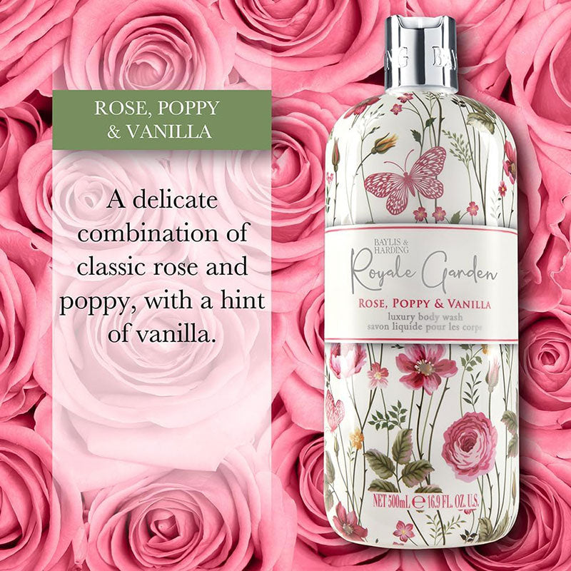 Baylis And Harding Royale Garden Rose Poppy And Vanilla Luxury Body Wash