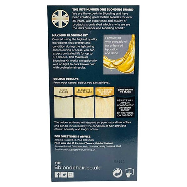 Bblonde Jerome Russell Maximum Blonding Kit No 2 Blonde To Medium Brown Hair