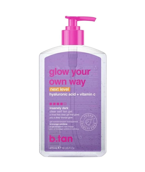 B Tan Glow Your Own Way Insanely Dark Clear Self Tan Gel