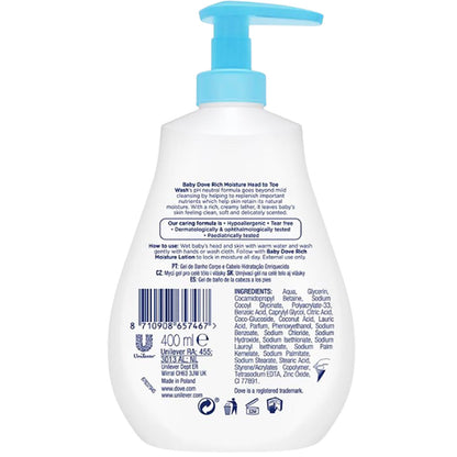 Dove Baby  Sensitive Skin Care Rich Moisture Head To Toe Wash