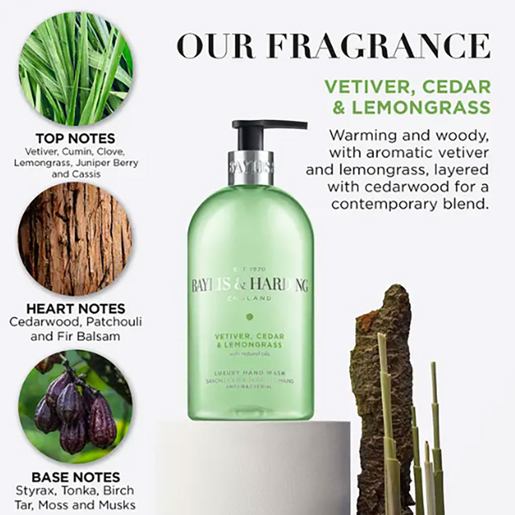 Baylis And Harding Vetiver Cedar And Lemongrass Luxury Hand Wash