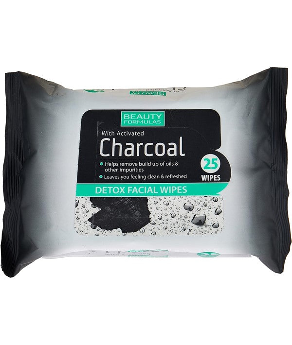 Beauty Formulas  Activated Charcoal Detox Facial Wipes 