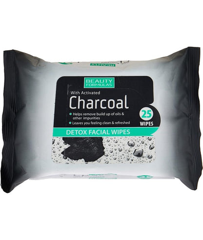 Beauty Formulas  Activated Charcoal Detox Facial Wipes 
