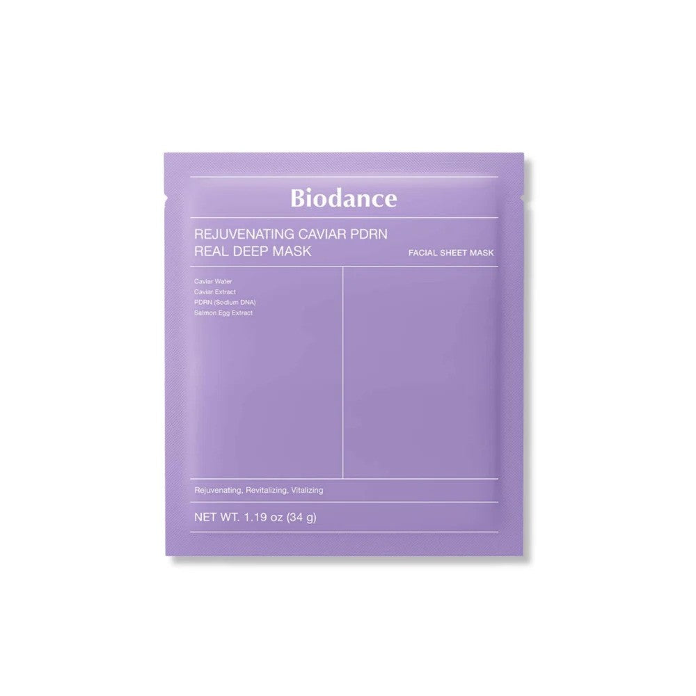 Biodance Rejuvenating Caviar PDRN K-Beauty mask with deep hydration and nourishing ingredients for radiant skin.
