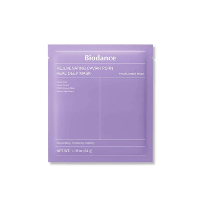 Biodance Rejuvenating Caviar PDRN K-Beauty mask with deep hydration and nourishing ingredients for radiant skin.