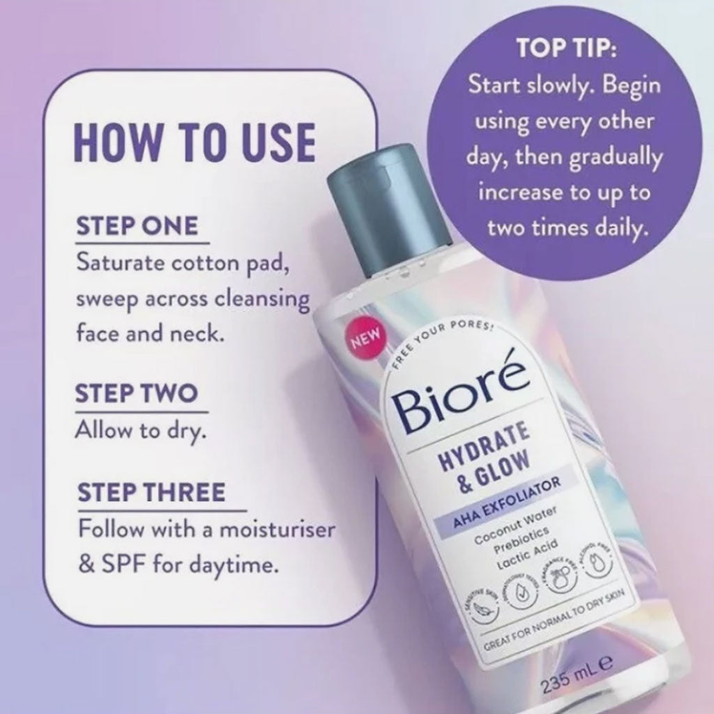 Biore Hydrate And Glow AHA Exfoliator