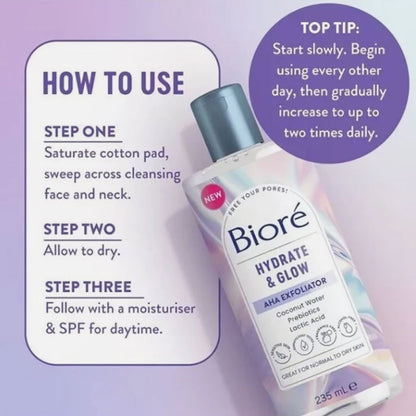 Biore Hydrate And Glow AHA Exfoliator