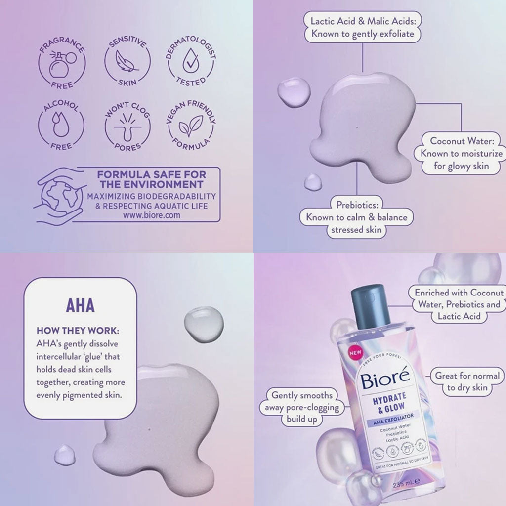Biore Hydrate And Glow AHA Exfoliator