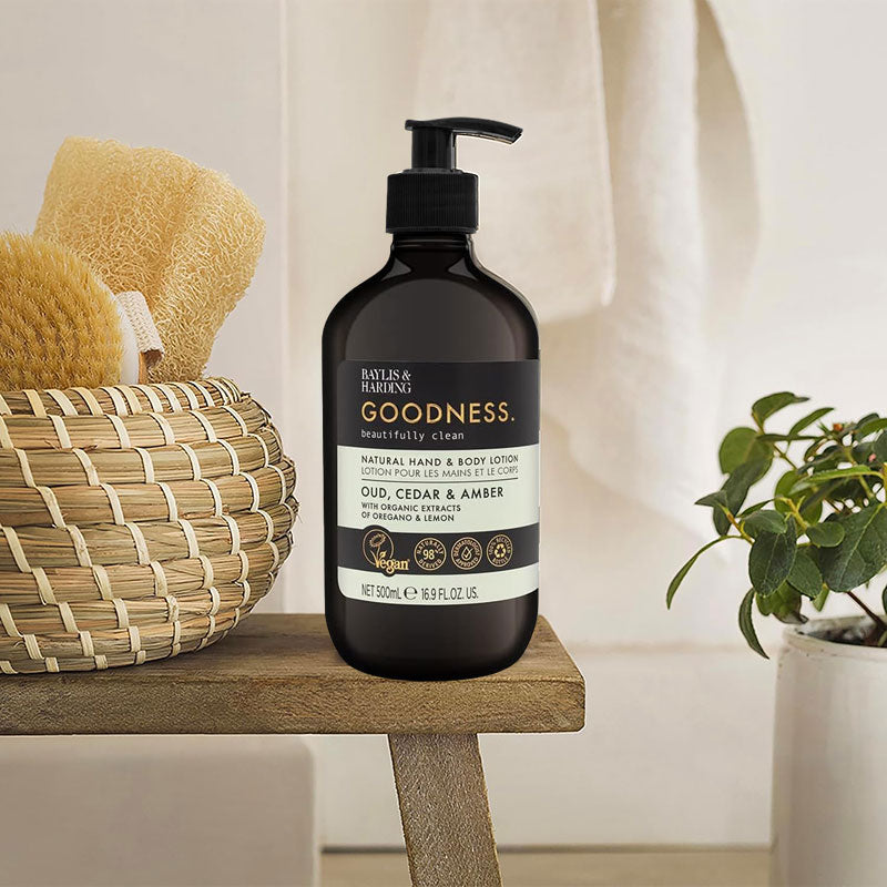 Baylis And Harding Goodness Oud Cedar And Amber Natural Hand Body Lotion