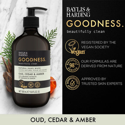 Baylis And Harding Goodness Oud Cedar And Amber Natural Hand Wash