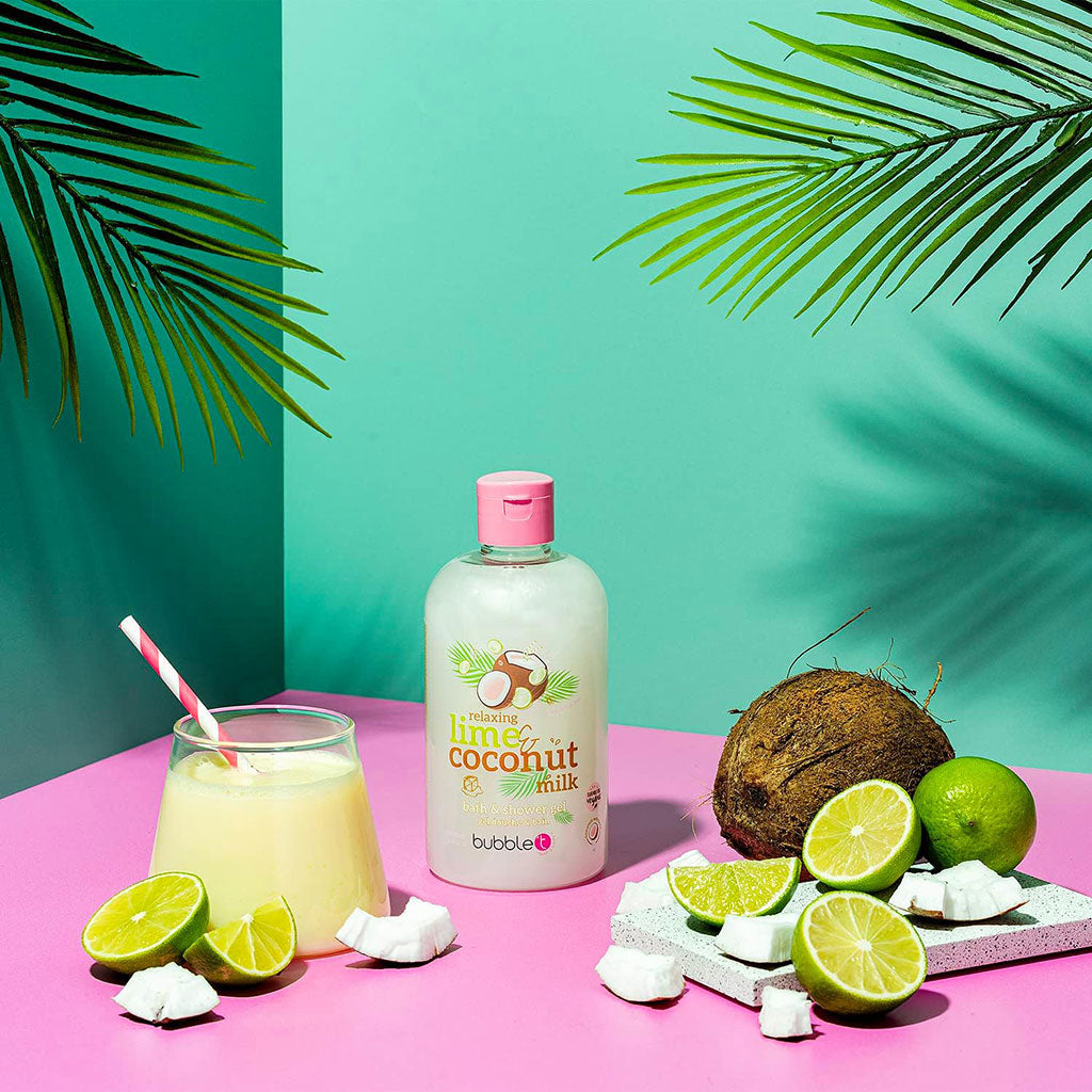 Bubble T Cosmetics Relaxing Lime And Coconut Milk Bath And Shower Gel
