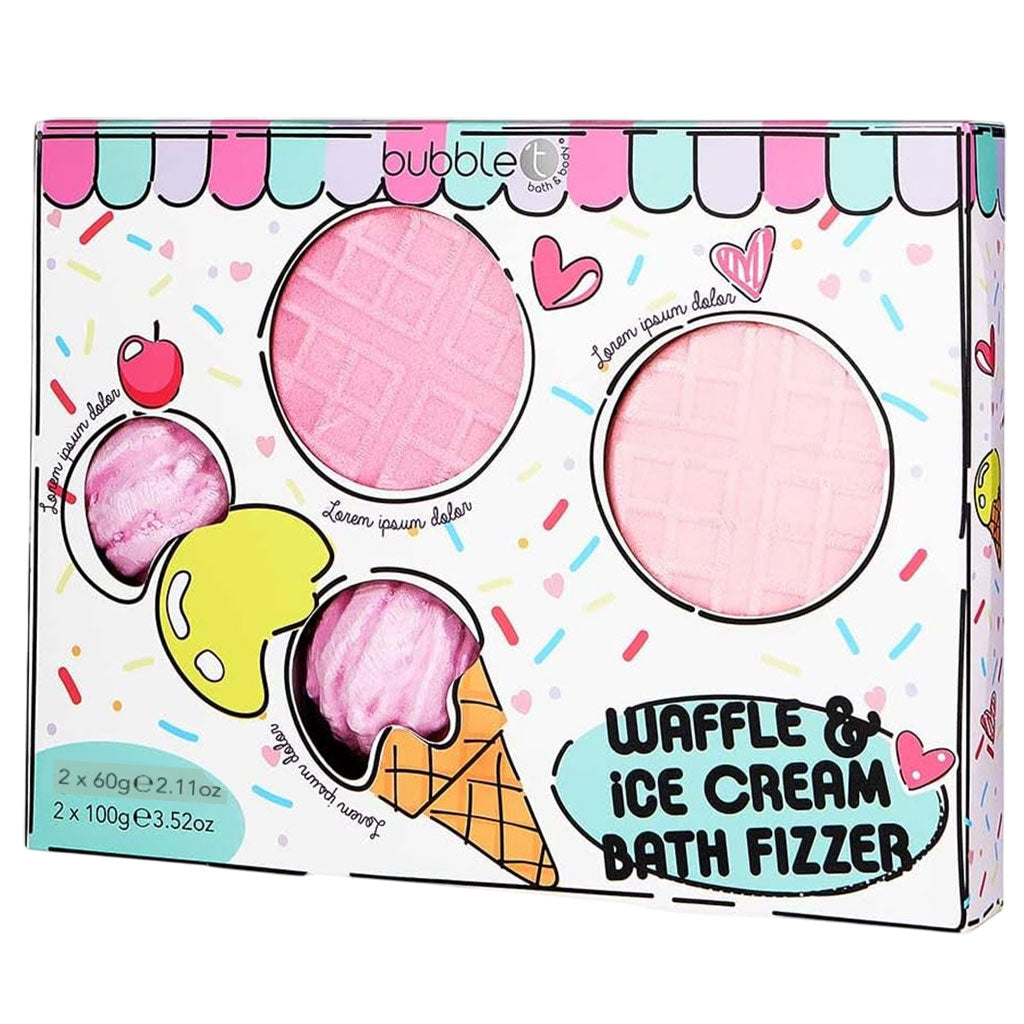 Bubble T Cosmetics Waffle And Ice Cream Cartoon Bath Fizzer