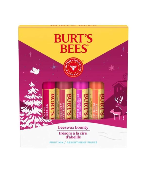 Burts Bees Beeswax Bounty Fruit Mix Lip Balm in a 4g tube, natural lip care with beeswax and fruit flavor for moisturized lips.