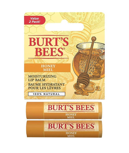 Burts Bees Honey Moisturizing Lip Balm Value 2 Pack