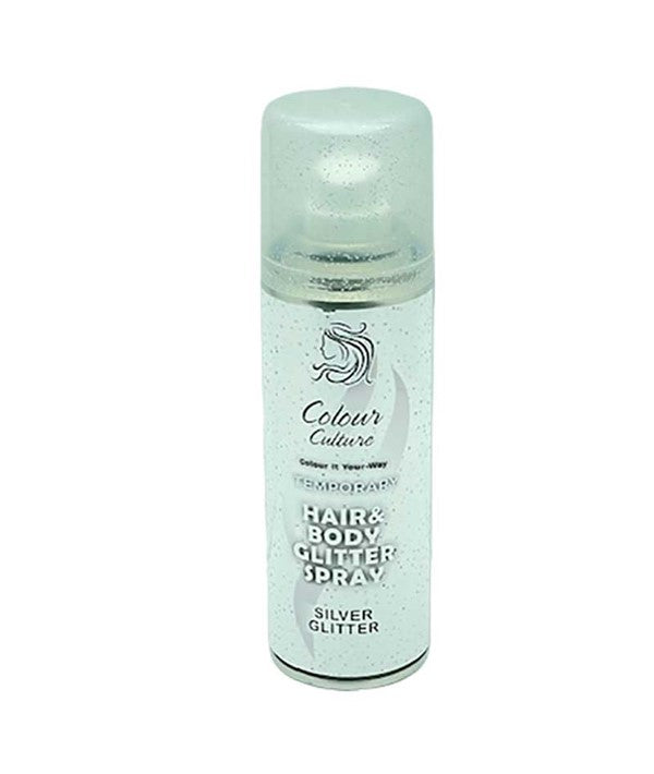 Colour Culture  Temporary Hair Colour Silver Glitter Spray