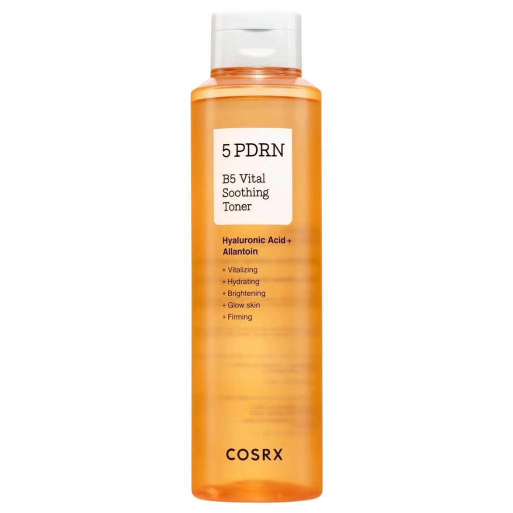 COSRX 5 PDRN B5 Vital Soothing Toner bottle, Korean skincare product on a clean white background